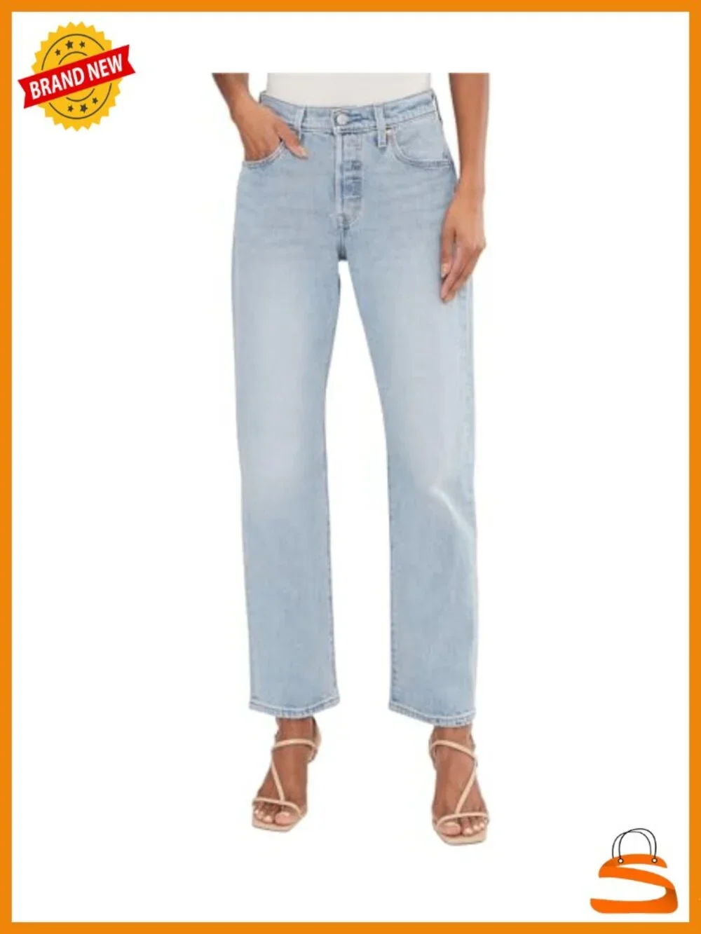 High Rise Straight Leg Stretch Denim Jeans 501 Curve